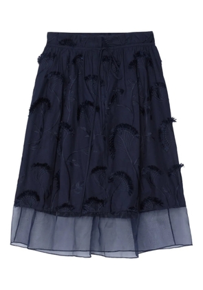 3.1 Phillip Lim embroidered layered midi skirt - Blue