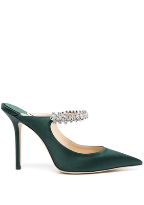 Jimmy Choo Bing 100mm crystal-embellished mules - Green
