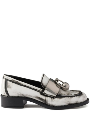 Prada brushed leather loafers - White