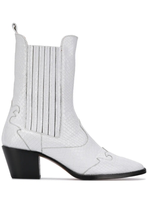 Paris Texas snakeskin effect cowboy boots - White