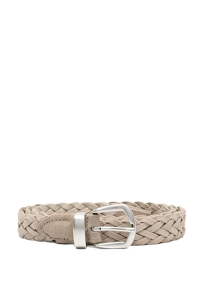 Eleventy braided suede belt - Neutrals