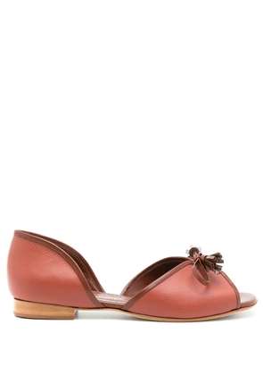 Sarah Chofakian leather Norway ballerina shoes - Brown
