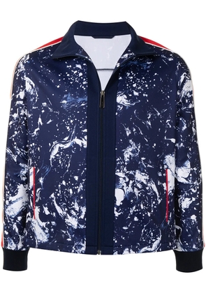 Ports V printed zip-up track jacket - Blue