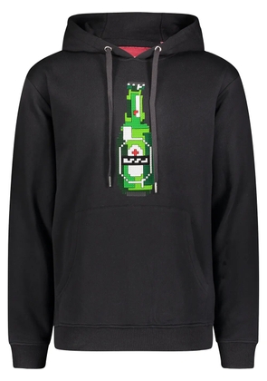 Mostly Heard Rarely Seen 8-Bit Green Bottle print hoodie - Black