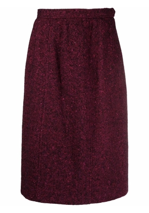 Saint Laurent Pre-Owned 1980s straight-cut knee-length skirt - Red