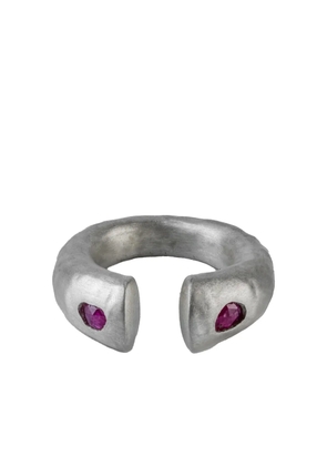 Parts of Four sterling silver Little Druid ruby ring