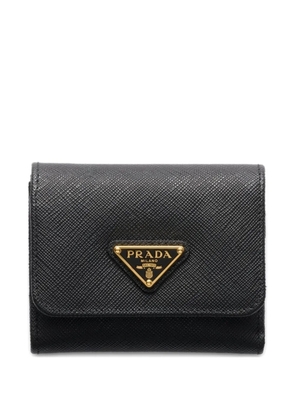 Prada leather triangle-logo wallet - Black