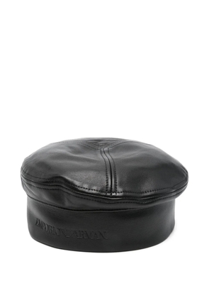 Emporio Armani leather panelled beret - Black