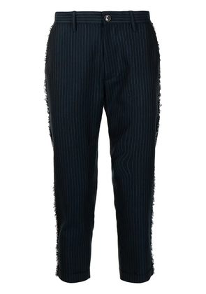 Ports V frayed-edge cropped trousers - Blue