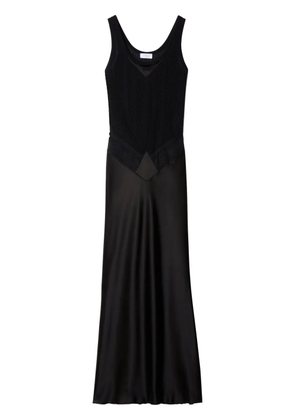 Off-White lace-panel satin maxi dress - Black