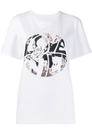 Alberta Ferretti sequinned print T-shirt - White