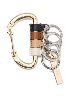 Prada leather-detail metal keyring - Gold