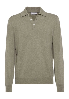 Brunello Cucinelli polo-neck cashmere sweater - Green