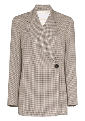 REMAIN Viv checked double-breasted blazer - Brown