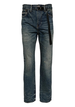sacai washed slim-fit jeans - Blue