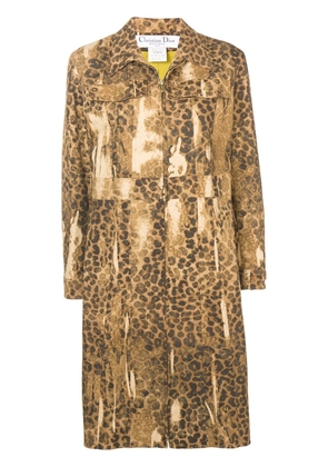 Christian Dior Pre-Owned pre-owned leopard print coat - Brown