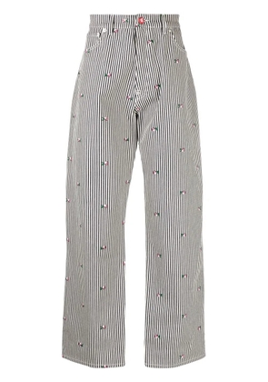 Kenzo floral-print straight-leg jeans - Blue