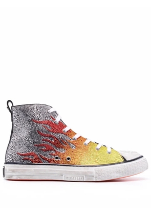 Philipp Plein Flames Megastar high-top sneakers - Silver