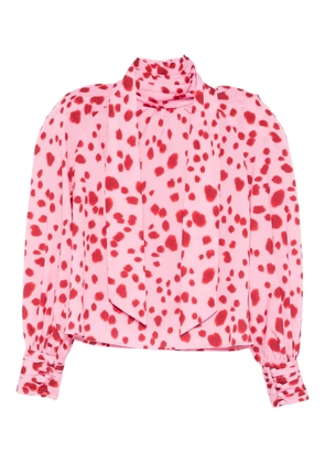Rowen Rose tie-neck spotted top - Pink
