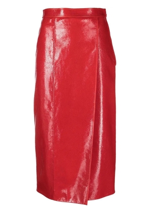 Gucci crocodile-effect pencil skirt - Red