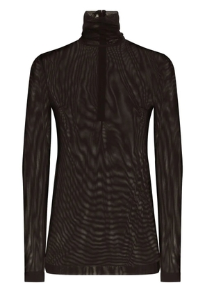Dolce & Gabbana sheer half-zip mesh top - Black
