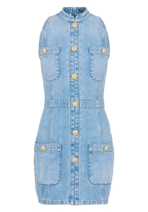 Balmain denim fitted mini dress - Blue