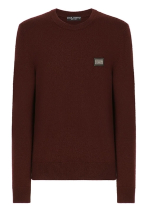Dolce & Gabbana logo-plaque wool jumper - Red
