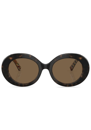 Dolce & Gabbana Eyewear Carretto-print round-frame sunglasses - Green
