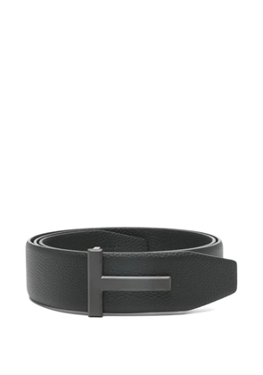 TOM FORD grained-leather logo-buckle belt - Black