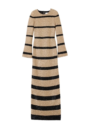 St. John sequin striped maxi party dress - Neutrals