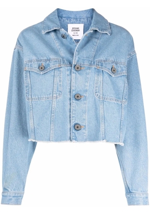 Opening Ceremony logo-print cropped denim jacket - Blue