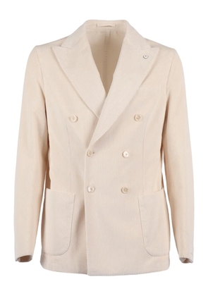 L.B.M. 1911 double-breasted corduroy blazer - Neutrals
