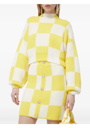 Stine Goya checkerboard button mini skirt - Yellow