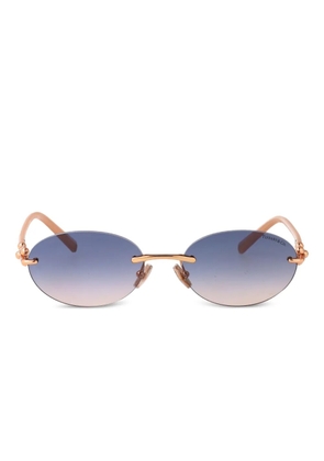 Tiffany & Co Eyewear oval-frame metal sunglasses - Gold