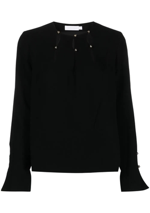 Simkhai Sharon long-sleeve crepe blouse - Black