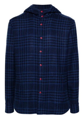 Kiton checked cashmere shirt - Blue
