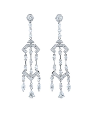 KWIAT 18kt white gold diamond Pagoda chandelier earrings - Silver