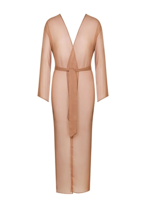 Maison Close belted sheer robe - Neutrals