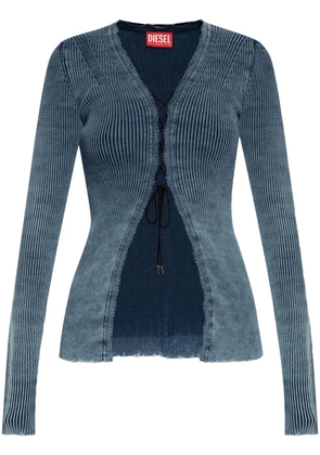 Diesel M-Acerata ribbed-knit cardigan - Blue