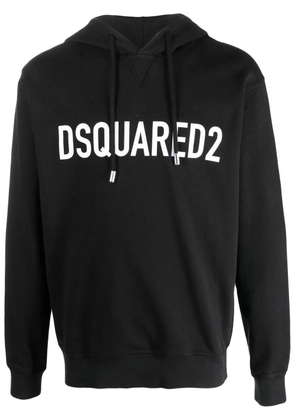 DSQUARED2 logo-print cotton hoodie - Black