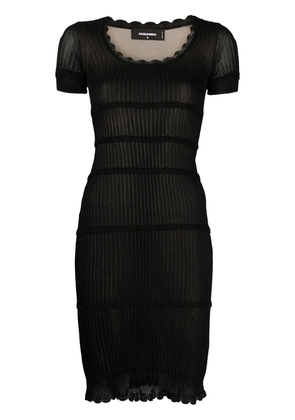 DSQUARED2 scallop lace-trim rib-knit minidress - Black