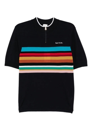 Paul Smith logo-embroidered striped top - Blue