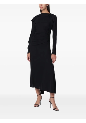 Victoria Beckham draped long-sleeve midi dress - Black