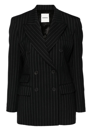 SANDRO pinstriped double-breasted blazer - Black