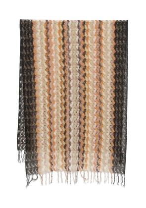 Missoni Pre-Owned 2000s chevron-knit scarf - Brown