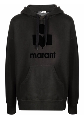 MARANT Miley flocked-logo hoodie - Black