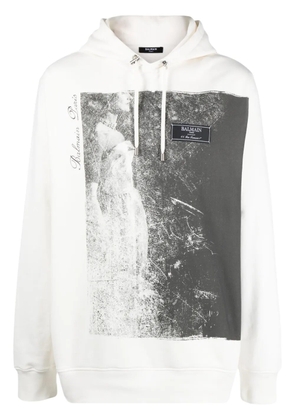 Balmain Jolie Madame cotton hoodie - White