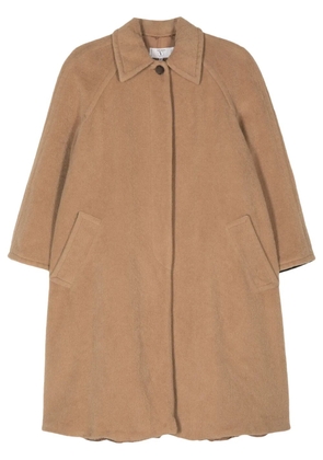 Valentino Garavani Pre-Owned 1980 brushed midi coat - Brown