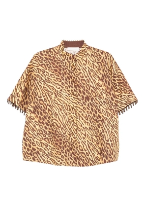 ZIMMERMANN leopard-print beaded-cuff blouse - Yellow