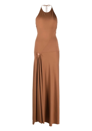 V:PM ATELIER Tori halterneck gown - Brown